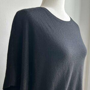 Club Monaco Black 100% Cashmere Short-Sleeve Boxy Crewneck Knit Sweater – US M